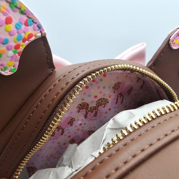 Loungefly Disney Minnie Mouse Chocolate Lollipop Ears Brown Mini Backpack Bag - Picture 11 of 12